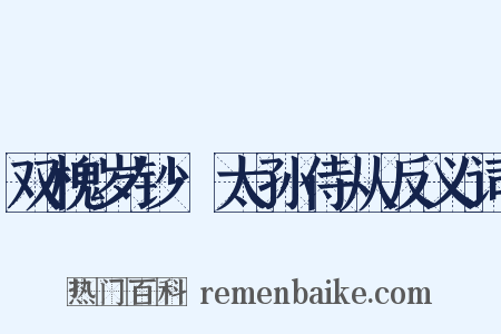 双槐岁钞·太孙侍从反义词是什么意思的图片